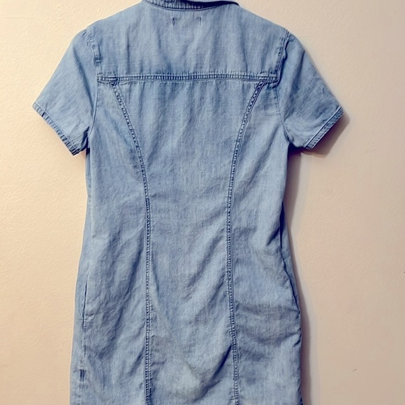 KUT denim relax shirt in a mini dress form bottom down size S chest pocket tunic - Picture 11 of 11
